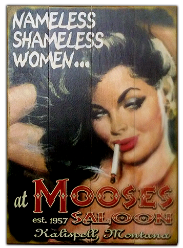 Moose's Saloon collectible poster featuring vintage saloon artwork